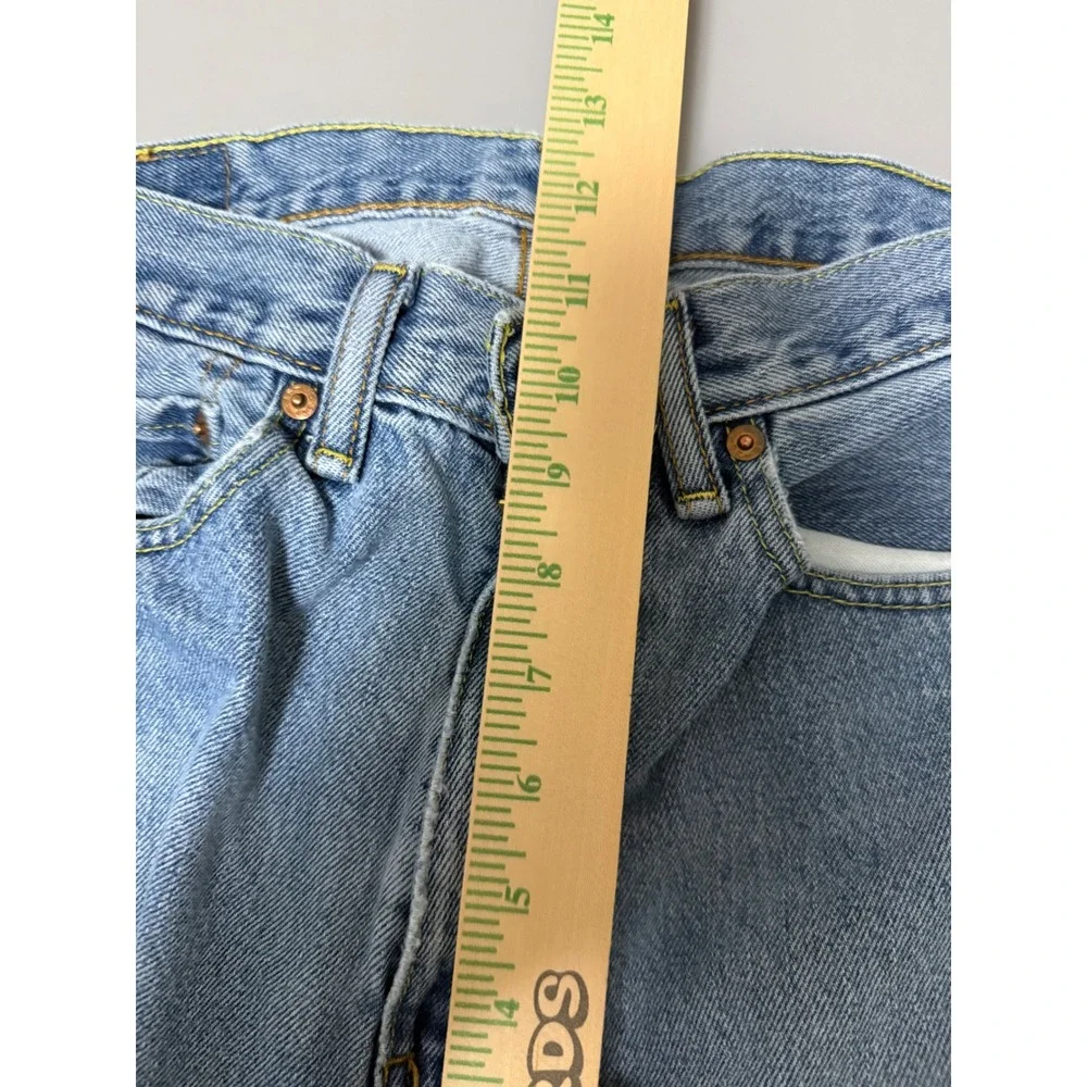 Levis 505 Regular Fit Straight Leg Light Wash Denim Jeans Mens 34x29 Blue